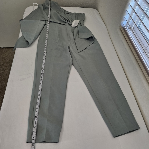 Lavish Alice One-Shoulder Cape Jumpsuit w/ Belt Modern Formal Evening Wear W6 - Picture 11 of 15